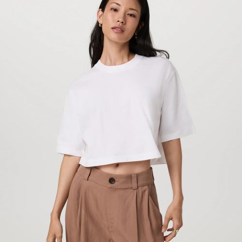 Short Sleeve Heavyweight Crop Cotton Tee